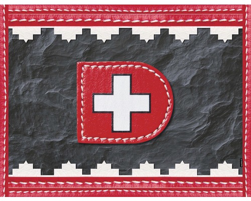 Tapis de sol mySPOTTi buddy Trudi S 850x650x0.5 mm Panneau mural décoratif avec motif de croix suisse