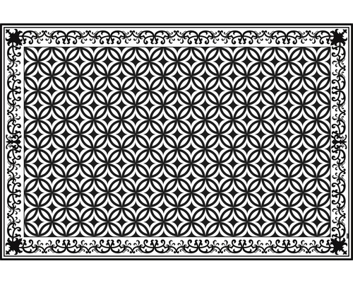 Tapis de sol mySPOTTi buddy Lago XL 1360x2030x0.5 mm Tapis décoratif avec motif géométrique et bordure ornée
