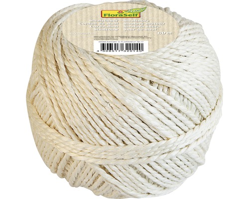 Ficelle de jardin FloraSelf en fibre naturelle Sisal 60 m 200 g Bobine de corde en sisal, 60 mètres