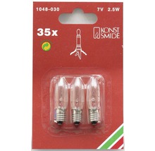 Ampoules de remplacement pour bougies d''arbre de Noël 7 volts 2,5 watts en pack de 35