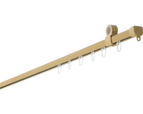 Rail de roulement en U beige 150 cm Tringle à rideaux avec accessoires pour la fixation des rideaux
