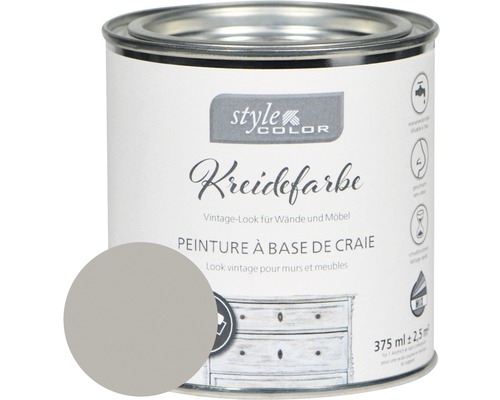 Peinture à la chaux StyleColor light grey 375 ml Peinture à la craie en pot pour un look vintage pour murs et meubles