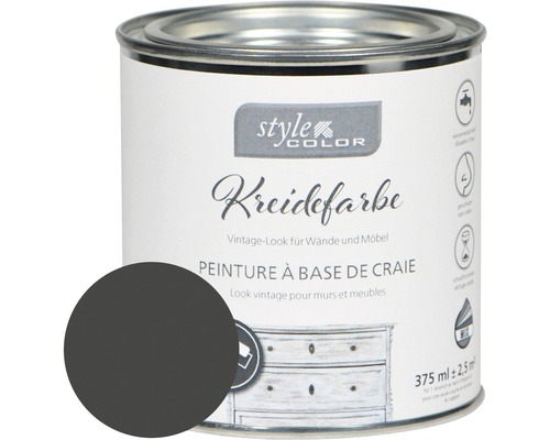 Peinture à la chaux StyleColor stone grey 375 ml Pot de peinture à la craie pour murs et meubles au look vintage