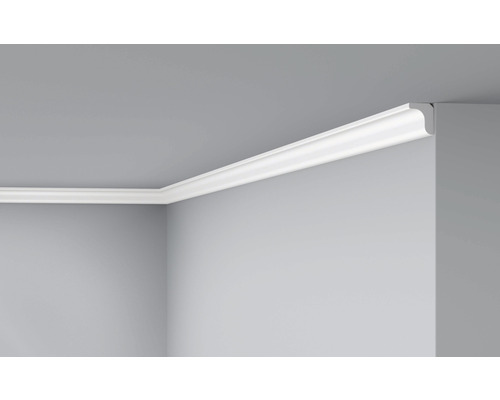 Moulure de plafond D0 2 pièces 2 m x 25 x 20 mm Corniche décorative blanche au plafond d''une pièce