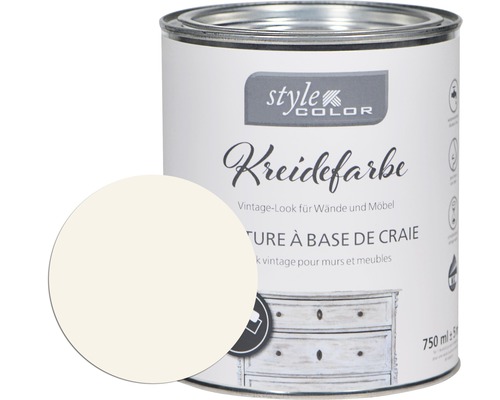 Peinture à la chaux StyleColor poudre 750 ml Pot de peinture à la craie pour murs et meubles