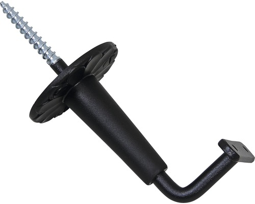 Support de main courante en fer avec rosette en plastique noir (pack de 2) Support avec vis pour gouttière