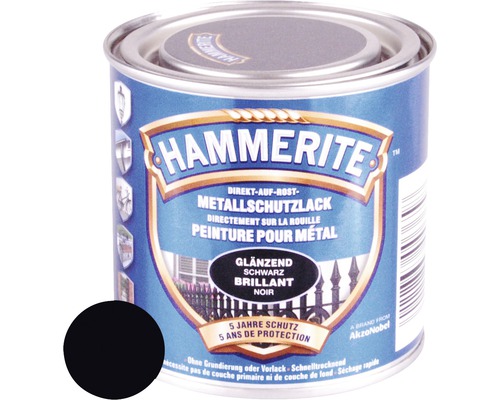Peinture antirouille & peinture métal HAMMERITE noir 250 ml