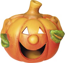 Lanterne citrouille décorative avec visage sculpté pour Halloween