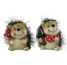 Zwei dekorative Igel-Figuren aus Keramik für den Garten