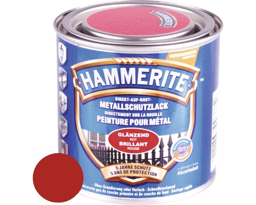 Peinture antirouille & peinture métal HAMMERITE rouge 250 ml
