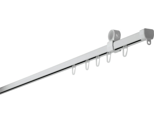 Rail de roulement en U blanc 110 cm Tringle à rideaux avec patins pour suspendre les rideaux