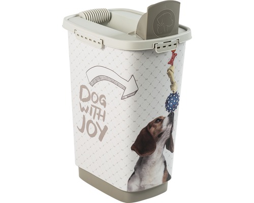 Tonne à aliments pour chiens avec motif de chien