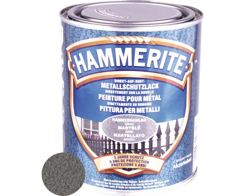 Peinture antirouille & peinture métal HAMMERITE gris 750 ml