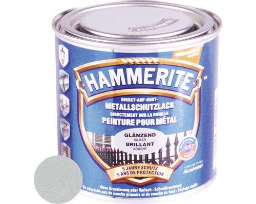Peinture antirouille & peinture métal HAMMERITE argent 250 ml