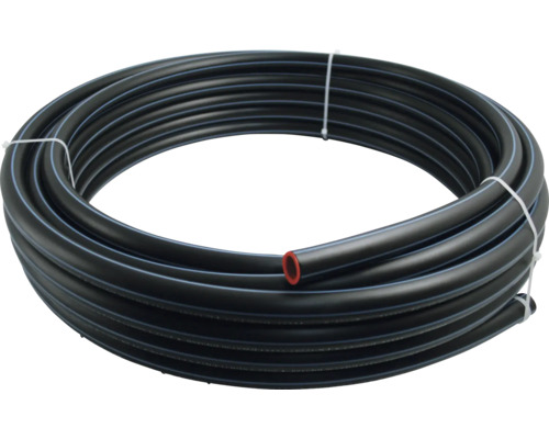 KWL-PE-HD Rohr 25 mm Länge 5 m (12,5 bar) Aufgerolltes schwarzes Polyethylenrohr