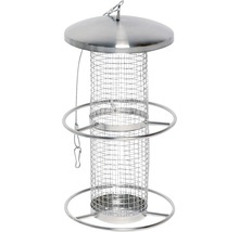 Vogelfutterspender aus Metall mit Drahtgeflecht