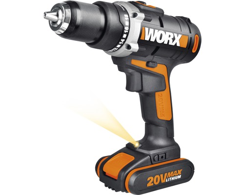 Worx Kit de départ perceuse-visseuse sans fil WX183.2 20 V, batterie et chargeur inclus