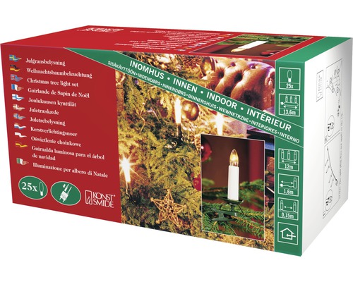 Emballage d''une guirlande lumineuse de sapin de Noël pour l''intérieur avec 25 bougies