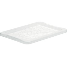 Plateau transparent en plastique avec motif géométrique