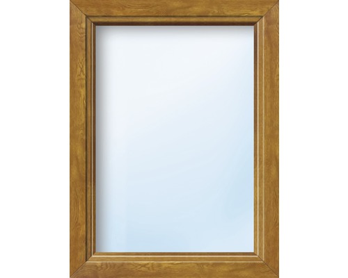 Élément fixe de fenêtre en plastique ARON Basic blanc/golden oak 500x650 mm (ne peut pas être ouvert)