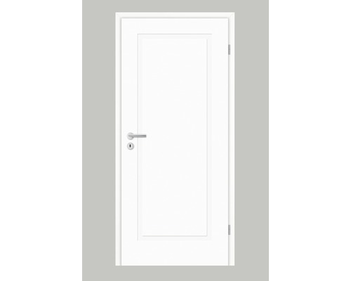 Pertura Zimmertür Mila 01 Design weiss lackiert (ähnlich RAL 9003) 73,5x198,5 cm Rechts Weisse Innentür mit Türgriff