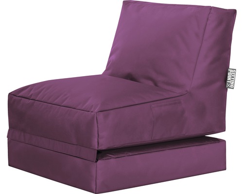 Fauteuil Sitting Point Twist Scuba aubergine 90x70x80 cm (déplié 180x70x60 cm)