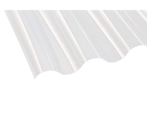 Plaque ondulée en PVC Sinus P5 177/51 transparente 1250x920x1.1 mm