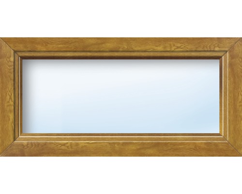 Élément fixe de fenêtre en plastique ARON Basic blanc/golden oak 950x400 mm (ne peut pas être ouvert)