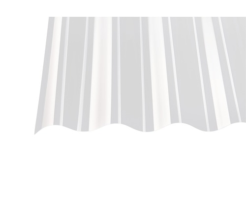 Plaque ondulée en PVC 130/30 transparente 1250x1000x1.1 mm