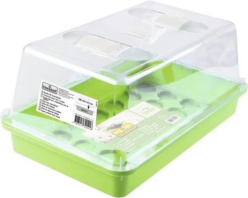 Mini-serre avec couvercle transparent, dimensions 38x24x13 cm