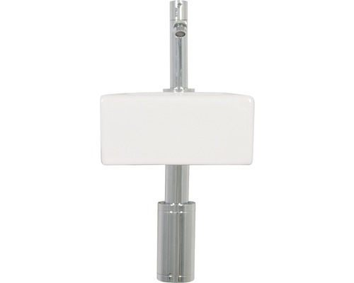 Waschtisch mit Armatur aus Keramik und Metall