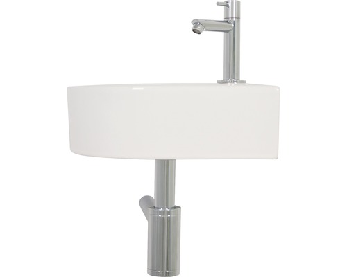 Keramikwaschtisch mit Armatur und Siphon