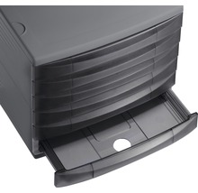 Grauer Rollcontainer mit Schubladen