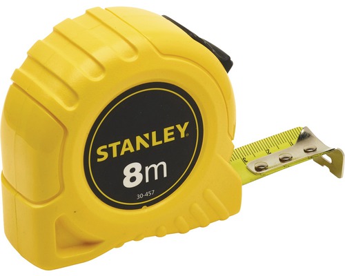 Mètre ruban enrouleur jaune Stanley de 8 mètres de long
