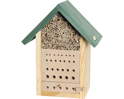 Hôtel à insectes - maison pour abeilles Maja avec bloc en bois de hêtre 23x29x14 cm