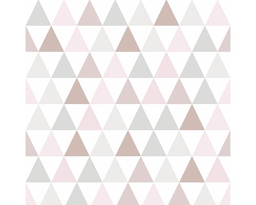Papier peint intissé 103168 Kids@Home Tarek or rose Papier peint avec motif géométrique de triangles