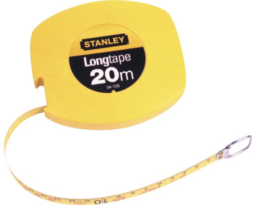 Ruban à mesurer enrouleur jaune de 20 mètres