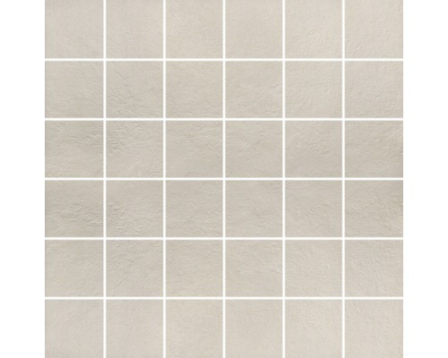 Mosaïque en grès cérame fin Poseidone Taupe 01, 30x30 cm Motif de carreaux de mosaïque avec des carreaux carrés