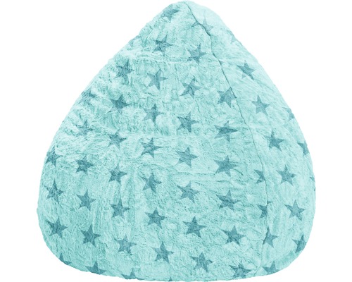 Pouf coussin Sitting Point Beanbag Fluffy Stars L env. 120 litres turquoise 70x90 cm