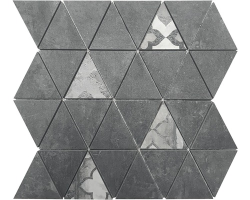 Mosaïque en grès cérame Triangolo graphite 30x34 cm Mosaïque composée de triangles avec motif