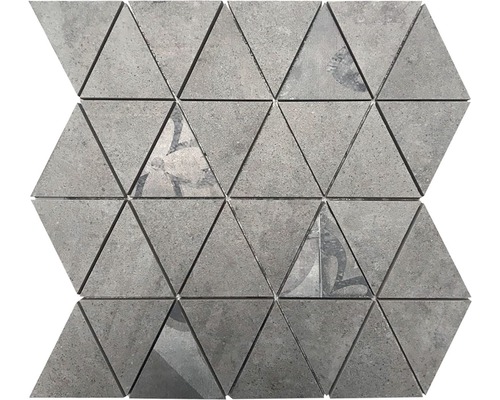 Feinsteinzeugmosaik Triangolo grey 30x34 cm