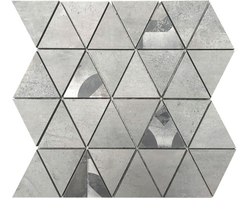 Mosaïque en grès cérame Contemporary Triangolo light grey 30x34 cm