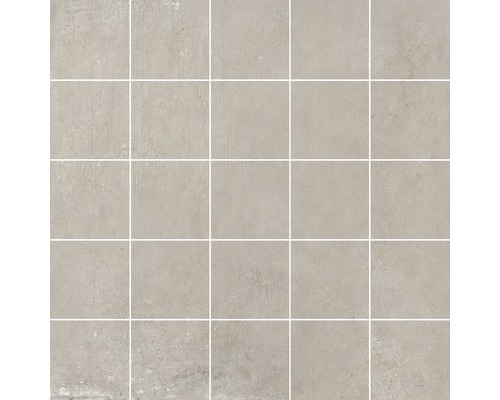 Mosaïque en grès cérame Gare sable 30x30 cm Carreaux gris à surface mate