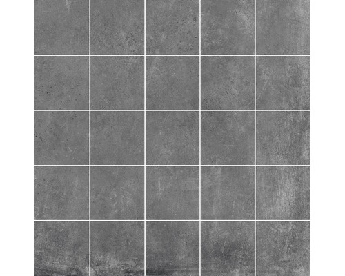 Mosaik Gare du Nord Cortina graphite 30x30 cm Graue Fliesenanordnung mit Betonoptik