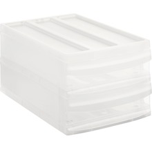 Stapelbox mit drei Schubladen und Deckel