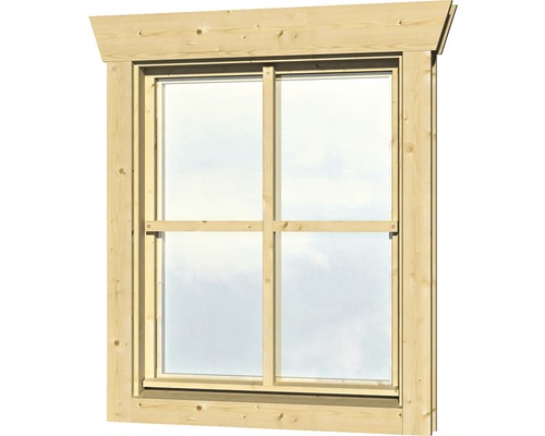 Fenêtre à un vantail pour abri de jardin 28 mm SKAN HOLZ charnière à gauche 57.5x70.5 cm naturel