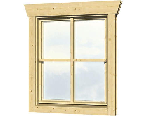 Fenêtre à un vantail pour abri de jardin 28 mm SKAN HOLZ charnière à droite 57.5x70.5 cm naturel