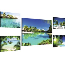 Tableau sur toile Mer II lot de 5 134,8x50 cm