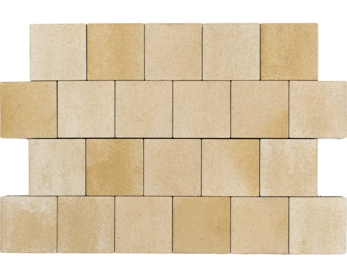 Pavé carré pavé Crescendo mélange Sahara-blanc avec microfibre 20x20x8 cm