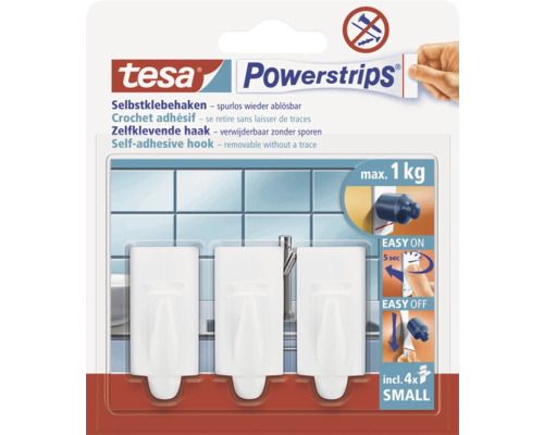 Patère salle de bain Tesa Powerstrips® Small blanc mat 57559-00000-20